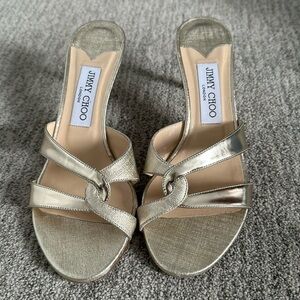Jimmy Choo gold sandals